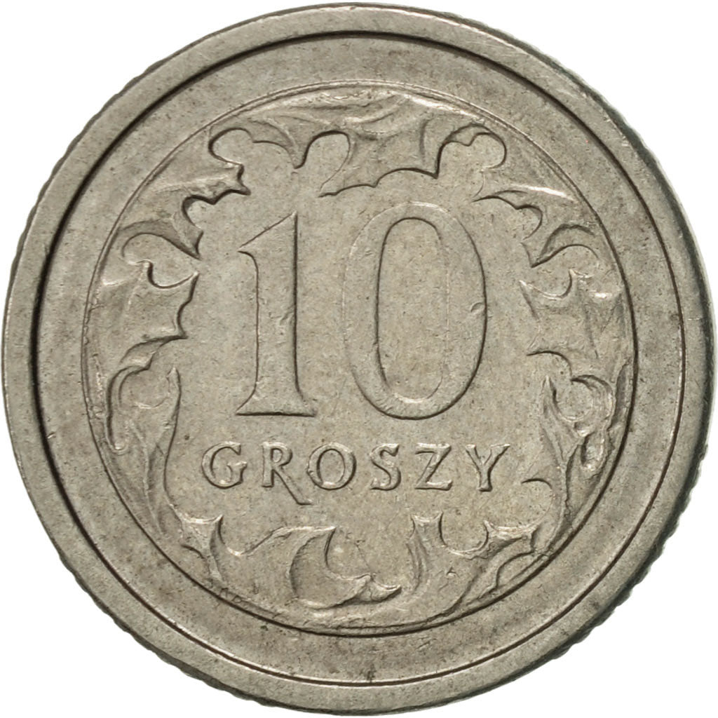 Coin, Poland, 10 Groszy, 2003, Warsaw, AU(55-58), Copper-nickel, KM:279