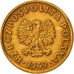 Coin, Poland, 5 Groszy, 1949, Basel, EF(40-45), Bronze, KM:41