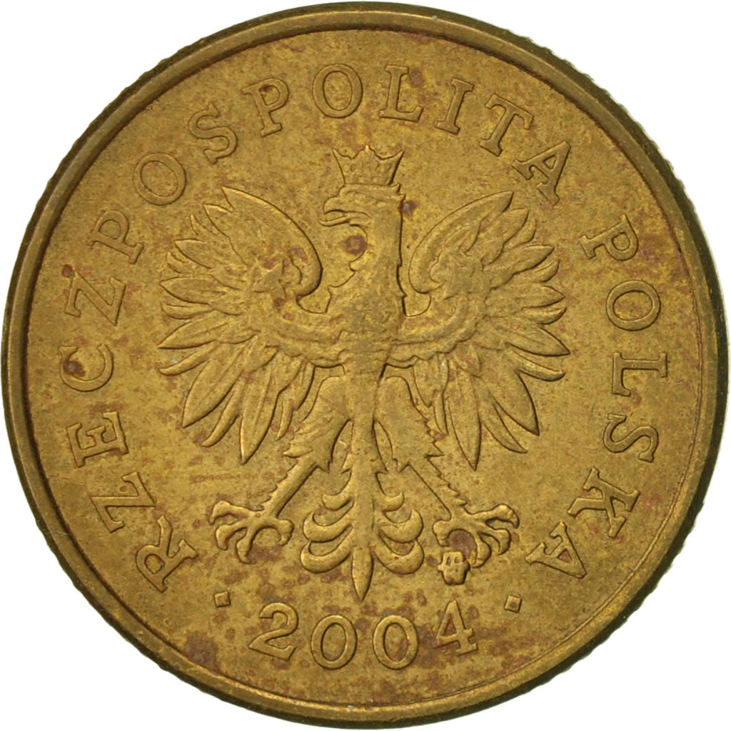 Coin, Poland, 5 Groszy, 2004, Warsaw, EF(40-45), Brass, KM:278