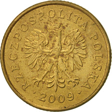 Coin, Poland, 5 Groszy, 2009, Warsaw, AU(50-53), Brass, KM:278