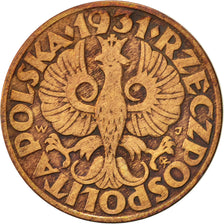 Moneda, Polonia, 5 Groszy, 1931, Warsaw, MBC, Bronce, KM:10a
