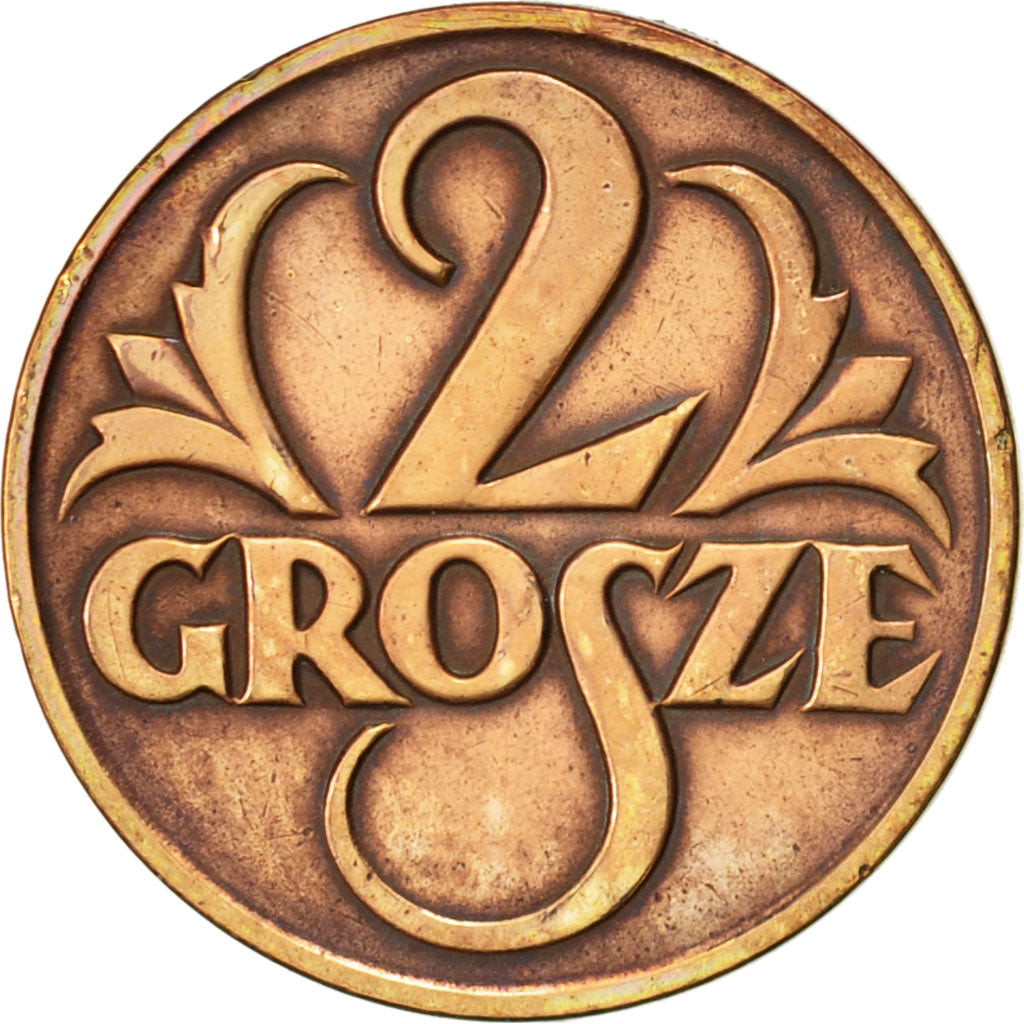 Poland, 2 Grosze, 1925, Warsaw, EF(40-45), Bronze, KM:9a