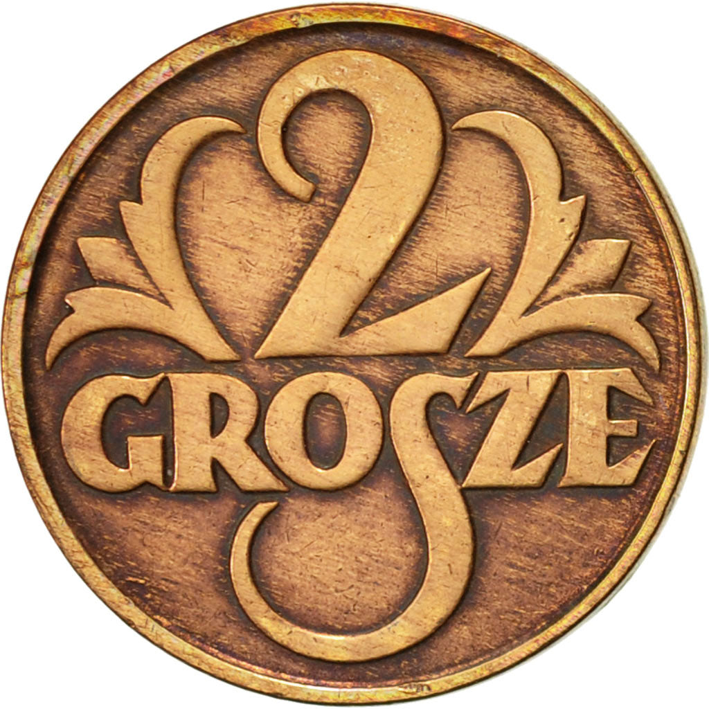Poland, 2 Grosze, 1928, Warsaw, EF(40-45), Bronze, KM:9a