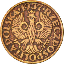 Poland, 2 Grosze, 1937, Warsaw, EF(40-45), Bronze, KM:9a