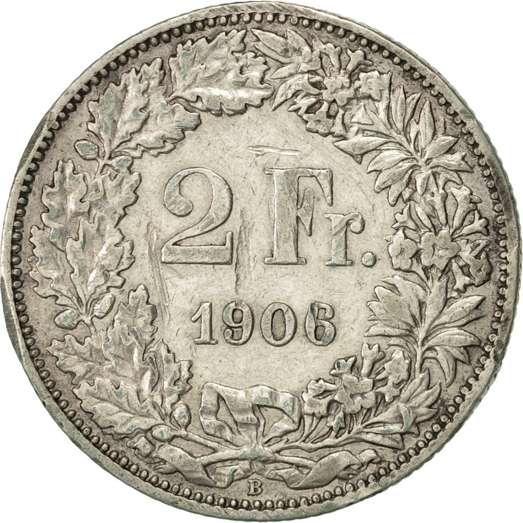 Moneta, Svizzera, 2 Francs, 1906, Bern, BB, Argento, KM:21