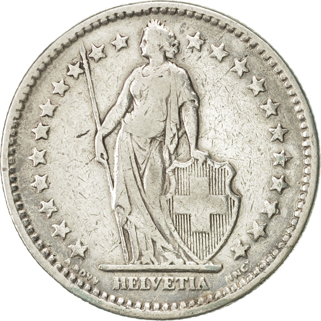 Coin, Switzerland, 2 Francs, 1913, Bern, EF(40-45), Silver, KM:21