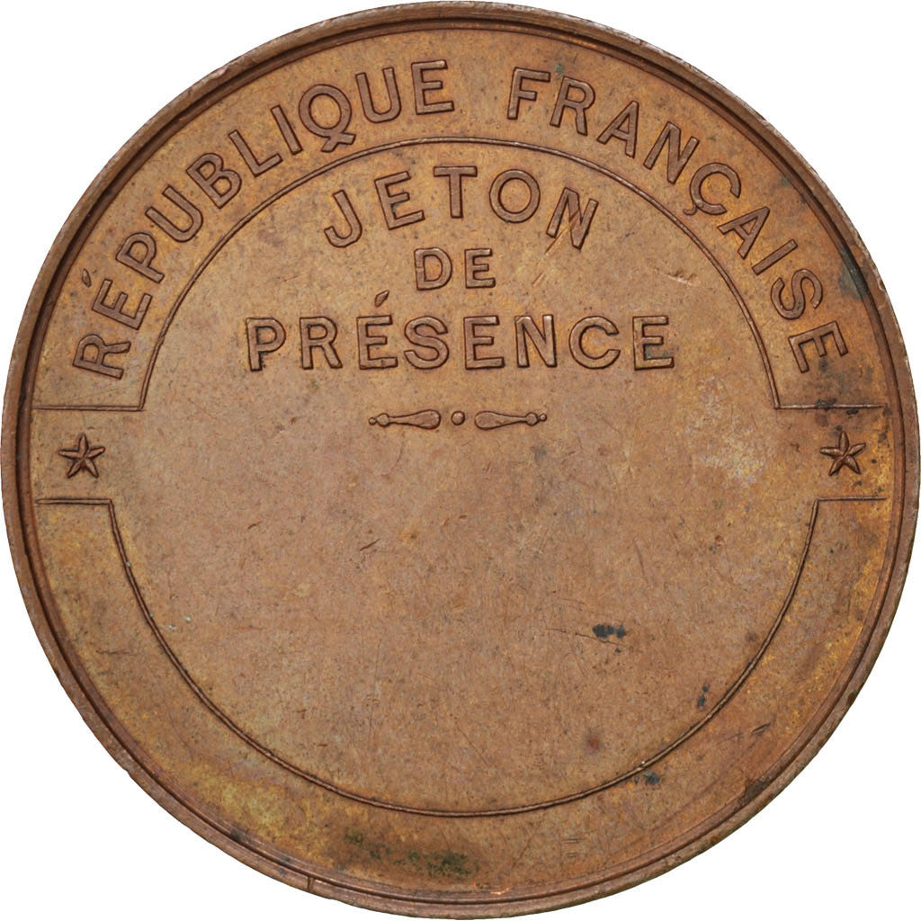 France, The French Revolution, Jeton, 1870, AU(55-58), Copper, 16.00