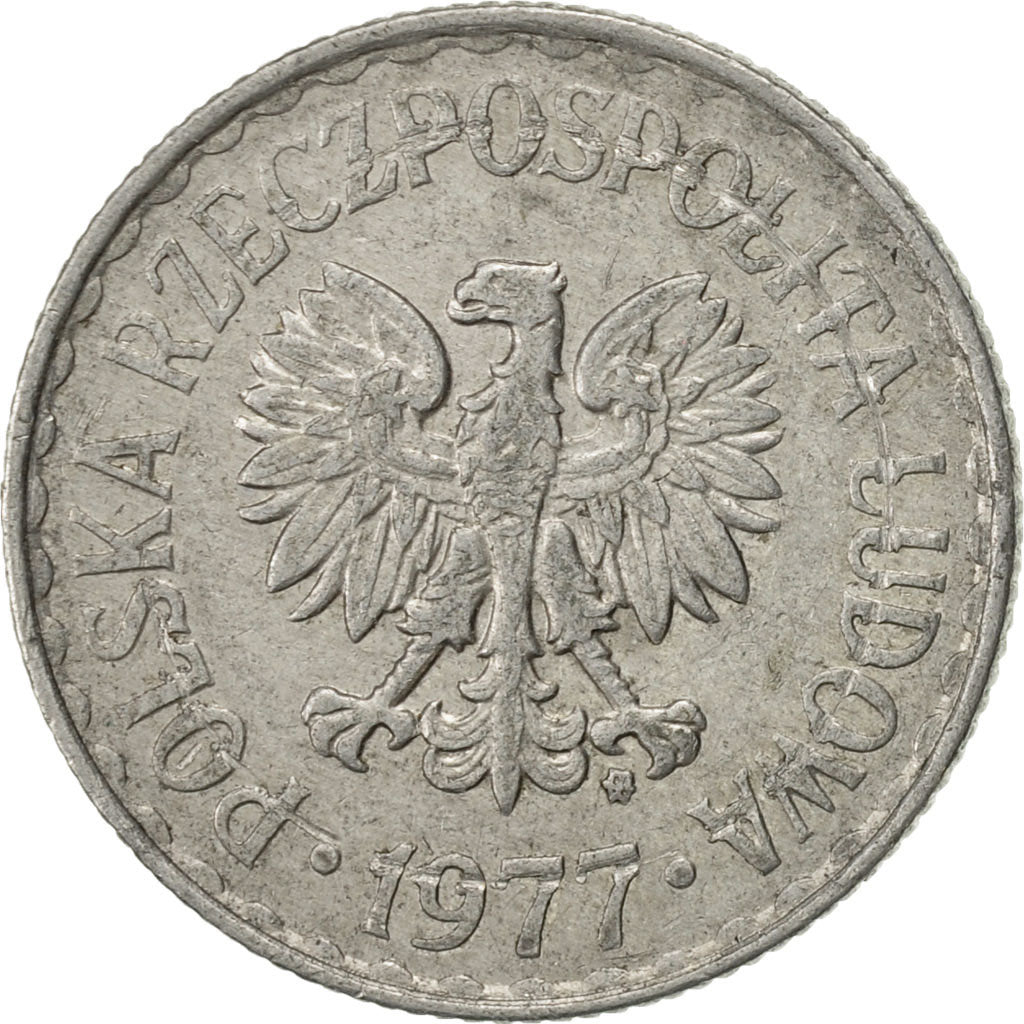 Moneta, Polonia, Zloty, 1977, Warsaw, BB, Alluminio, KM:49.1