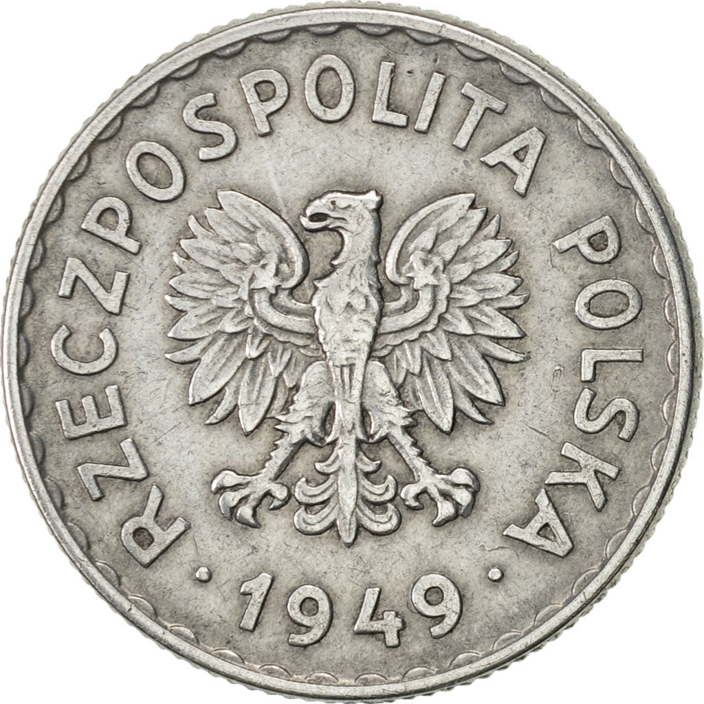 Munten, Polen, Zloty, 1949, Warsaw, ZF+, Aluminium, KM:45a