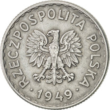 Munten, Polen, Zloty, 1949, Warsaw, ZF+, Aluminium, KM:45a