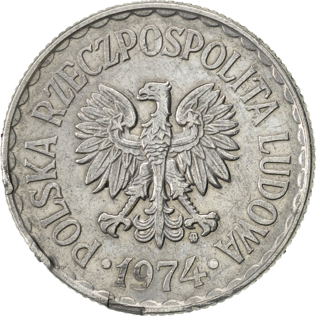 Coin, Poland, Zloty, 1974, Warsaw, AU(50-53), Aluminum, KM:49.1