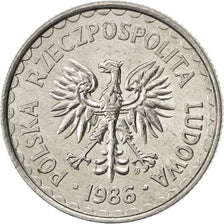 Coin, Poland, Zloty, 1986, Warsaw, AU(50-53), Aluminum, KM:49.2