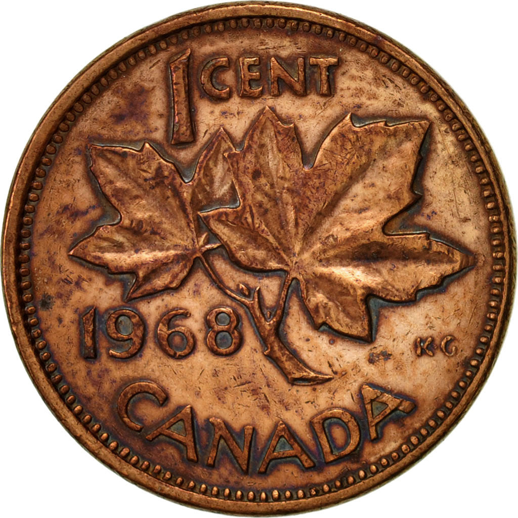 Coin, Canada, Elizabeth II, Cent, 1968, Royal Canadian Mint, Ottawa, EF(40-45)
