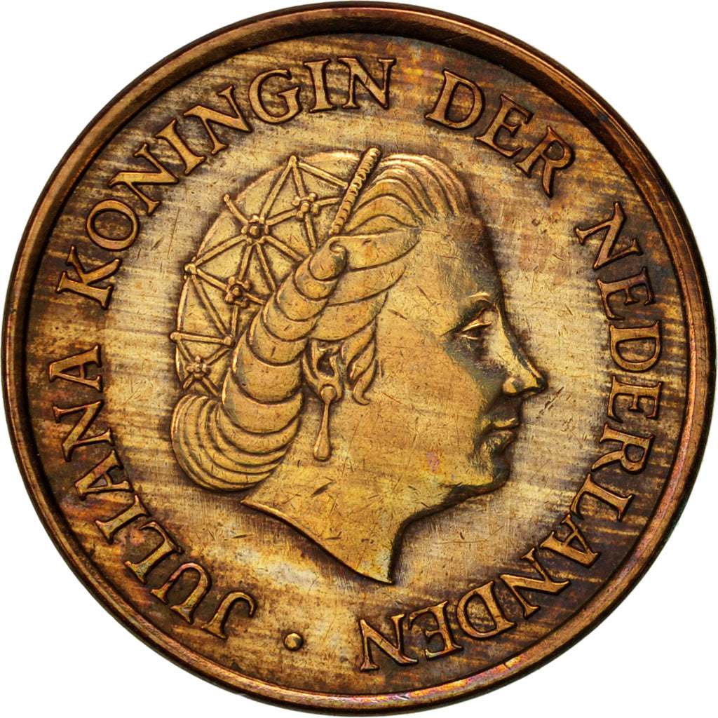 Coin, Netherlands, Juliana, 5 Cents, 1962, EF(40-45), Bronze, KM:181