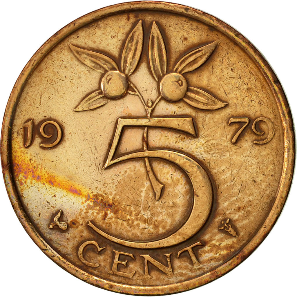 Coin, Netherlands, Juliana, 5 Cents, 1979, EF(40-45), Bronze, KM:181