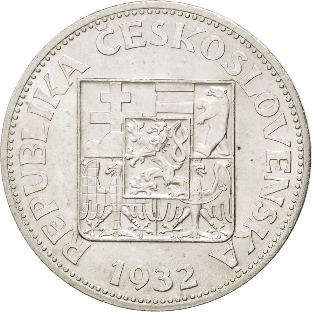 Coin, Czechoslovakia, 10 Korun, 1932, MS(60-62), Silver, KM:15