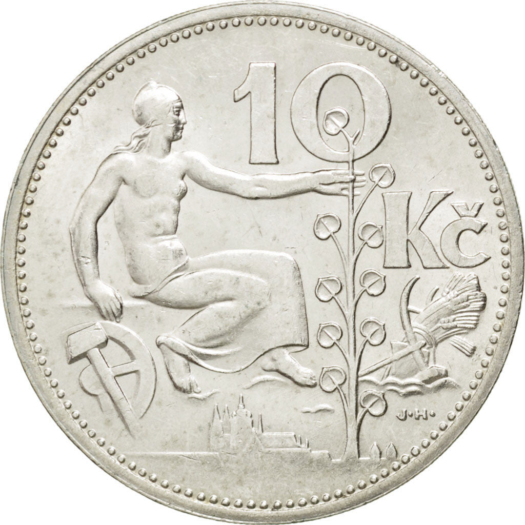 Coin, Czechoslovakia, 10 Korun, 1932, MS(60-62), Silver, KM:15