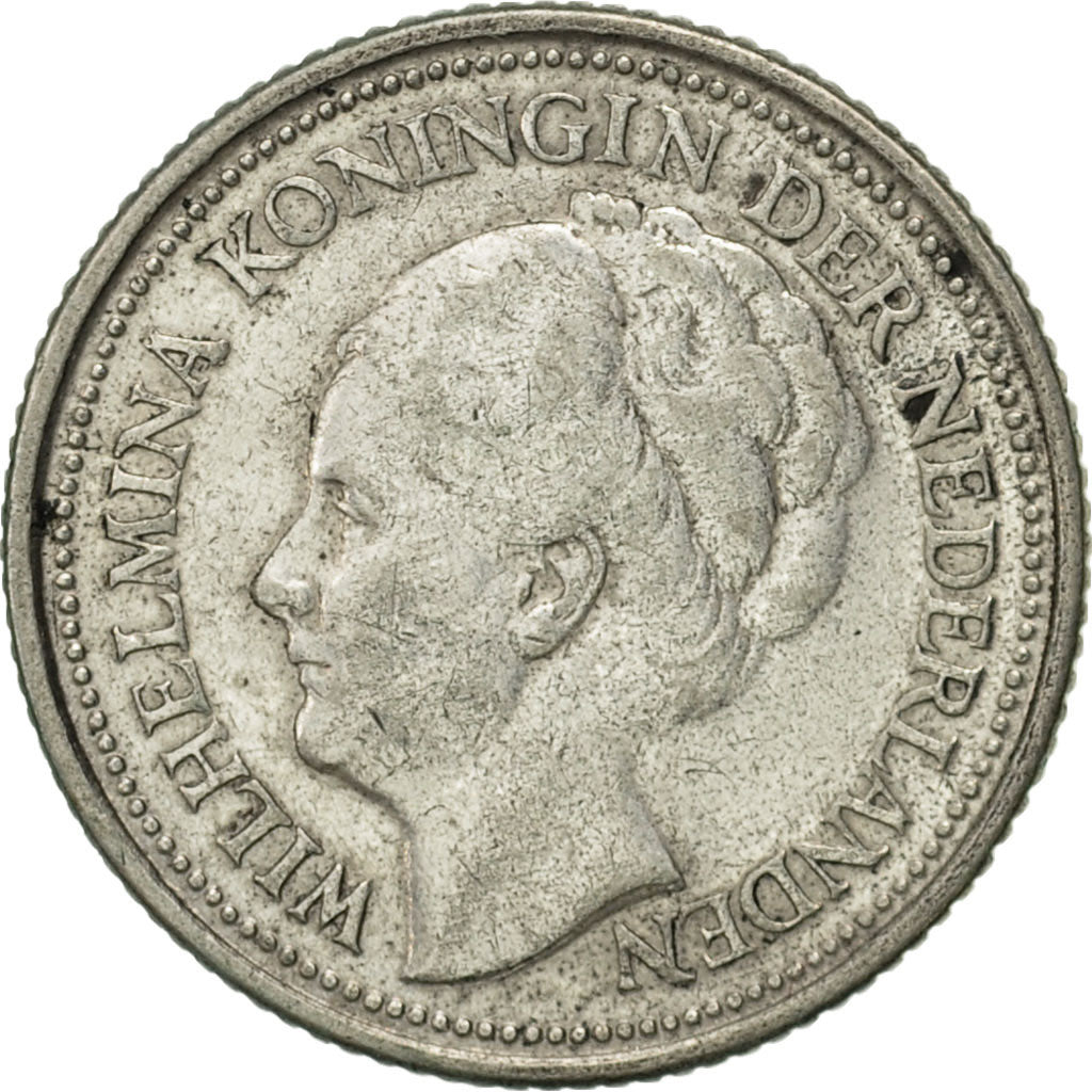 Coin, Netherlands, Wilhelmina I, 10 Cents, 1935, AU(50-53), Silver, KM:163