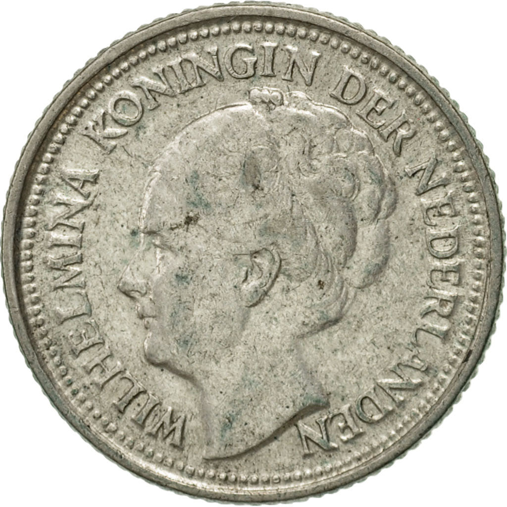 Coin, Netherlands, Wilhelmina I, 10 Cents, 1936, EF(40-45), Silver, KM:163