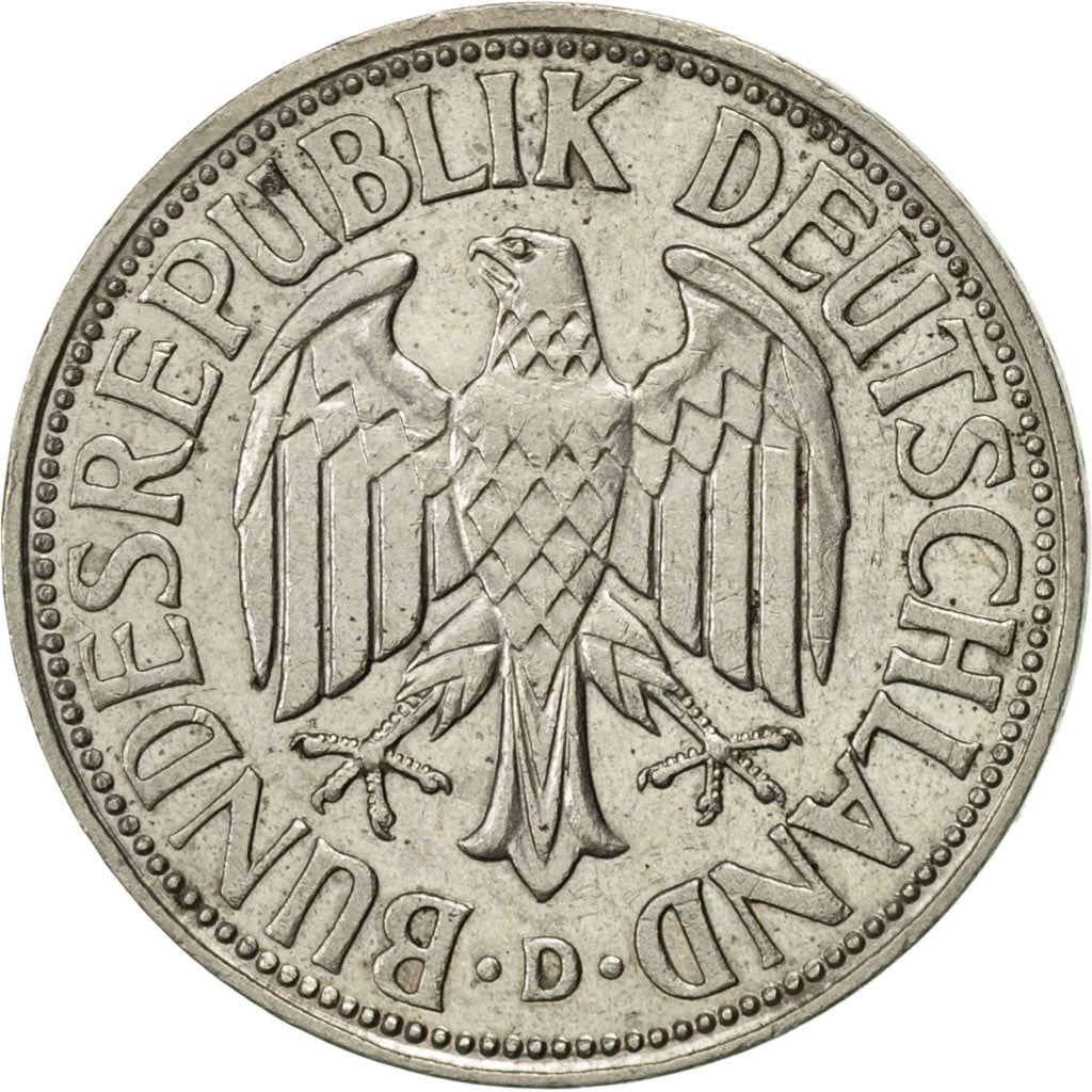Moneda, ALEMANIA - REPÚBLICA FEDERAL, Mark, 1967, Munich, MBC+, Cobre -