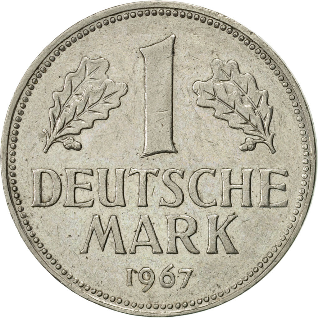 Moneda, ALEMANIA - REPÚBLICA FEDERAL, Mark, 1967, Munich, MBC+, Cobre -