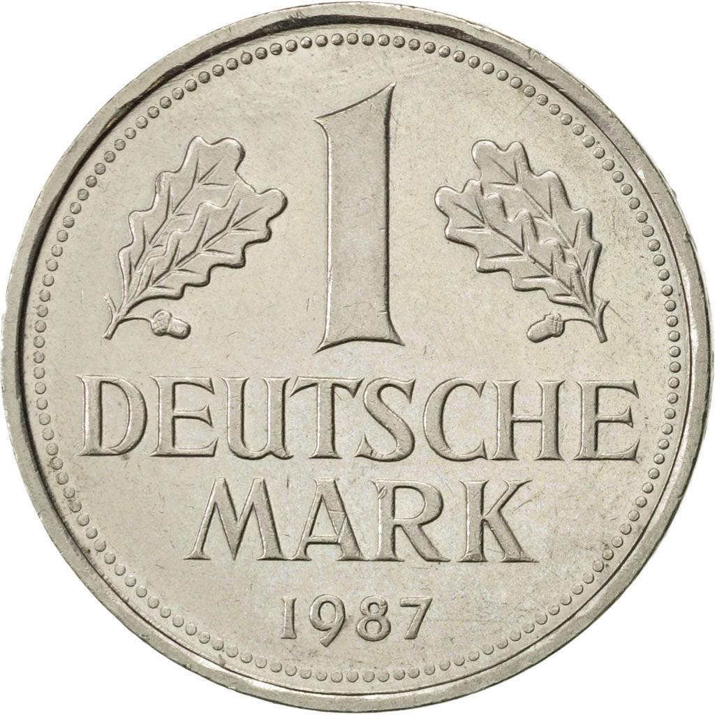 GERMANY - FEDERAL REPUBLIC, Mark, 1987, Stuttgart, AU(50-53), Copper-nickel