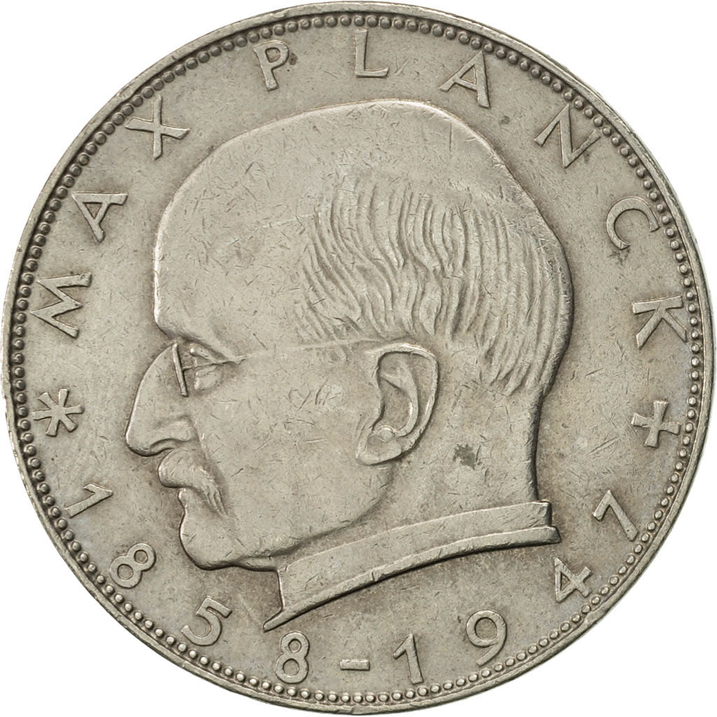GERMANY - FEDERAL REPUBLIC, 2 Mark, 1961, Karlsruhe, AU(50-53), Copper-nickel