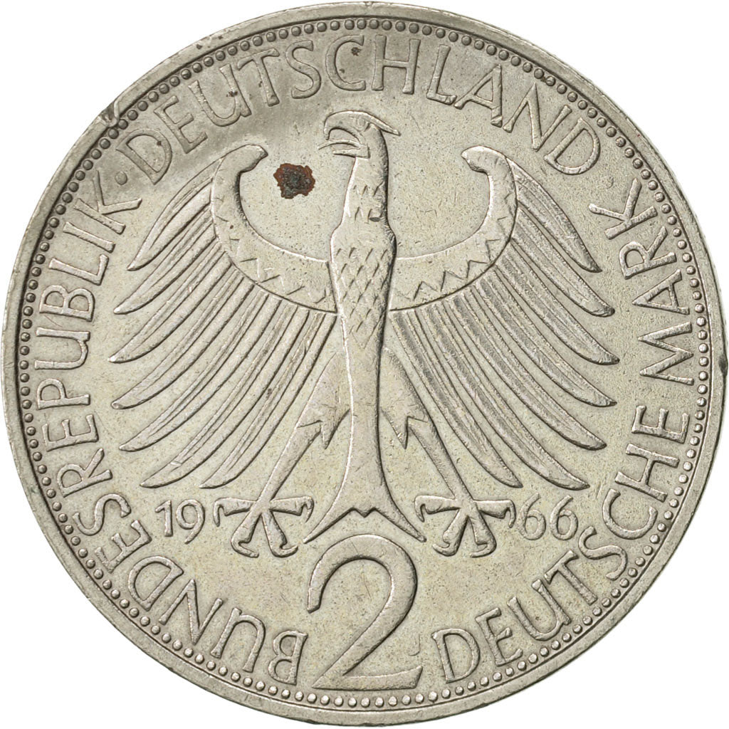 Coin, GERMANY - FEDERAL REPUBLIC, 2 Mark, 1966, Hambourg, AU(50-53)