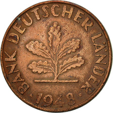 Münze, Bundesrepublik Deutschland, Pfennig, 1948, Karlsruhe, SS, Copper Plated