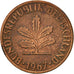 Coin, GERMANY - FEDERAL REPUBLIC, Pfennig, 1967, Stuttgart, EF(40-45), Copper