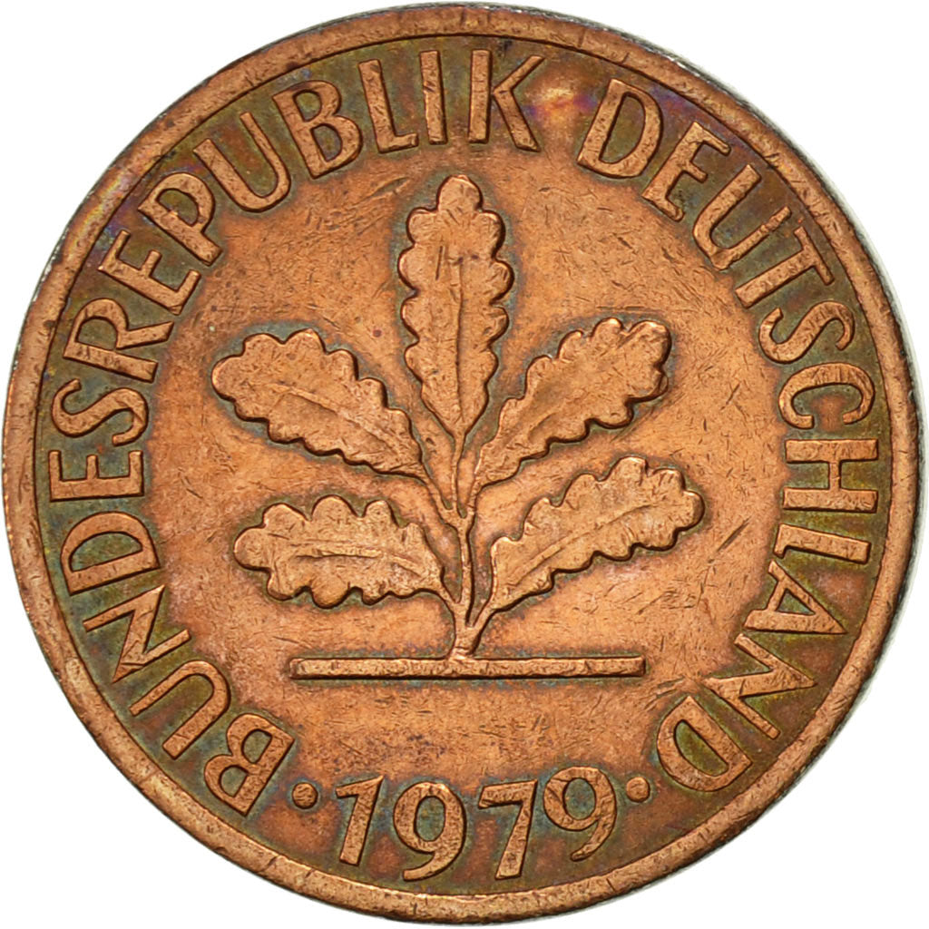 Coin, GERMANY - FEDERAL REPUBLIC, Pfennig, 1979, Hambourg, EF(40-45), Copper