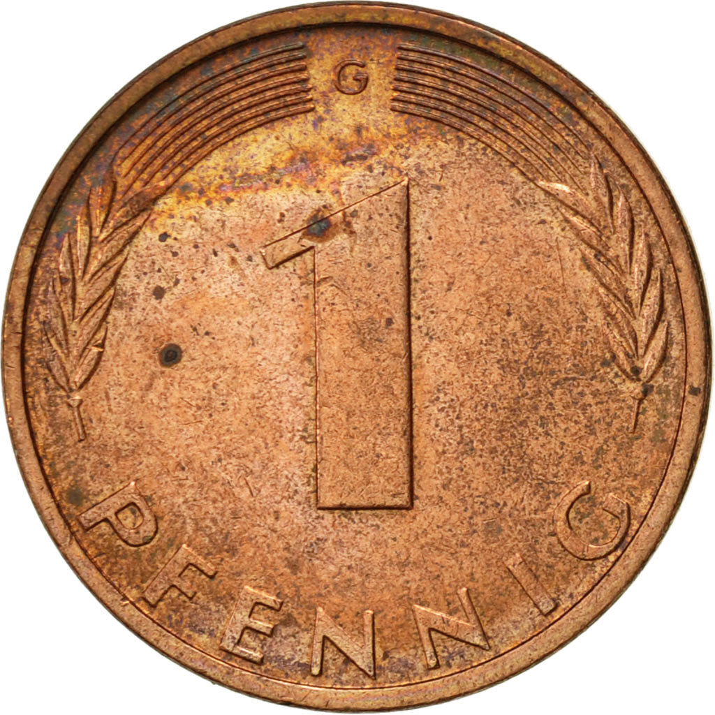 Coin, GERMANY - FEDERAL REPUBLIC, Pfennig, 1973, Karlsruhe, EF(40-45), Copper