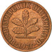 Munten, Federale Duitse Republiek, Pfennig, 1976, Karlsruhe, ZF, Copper Plated