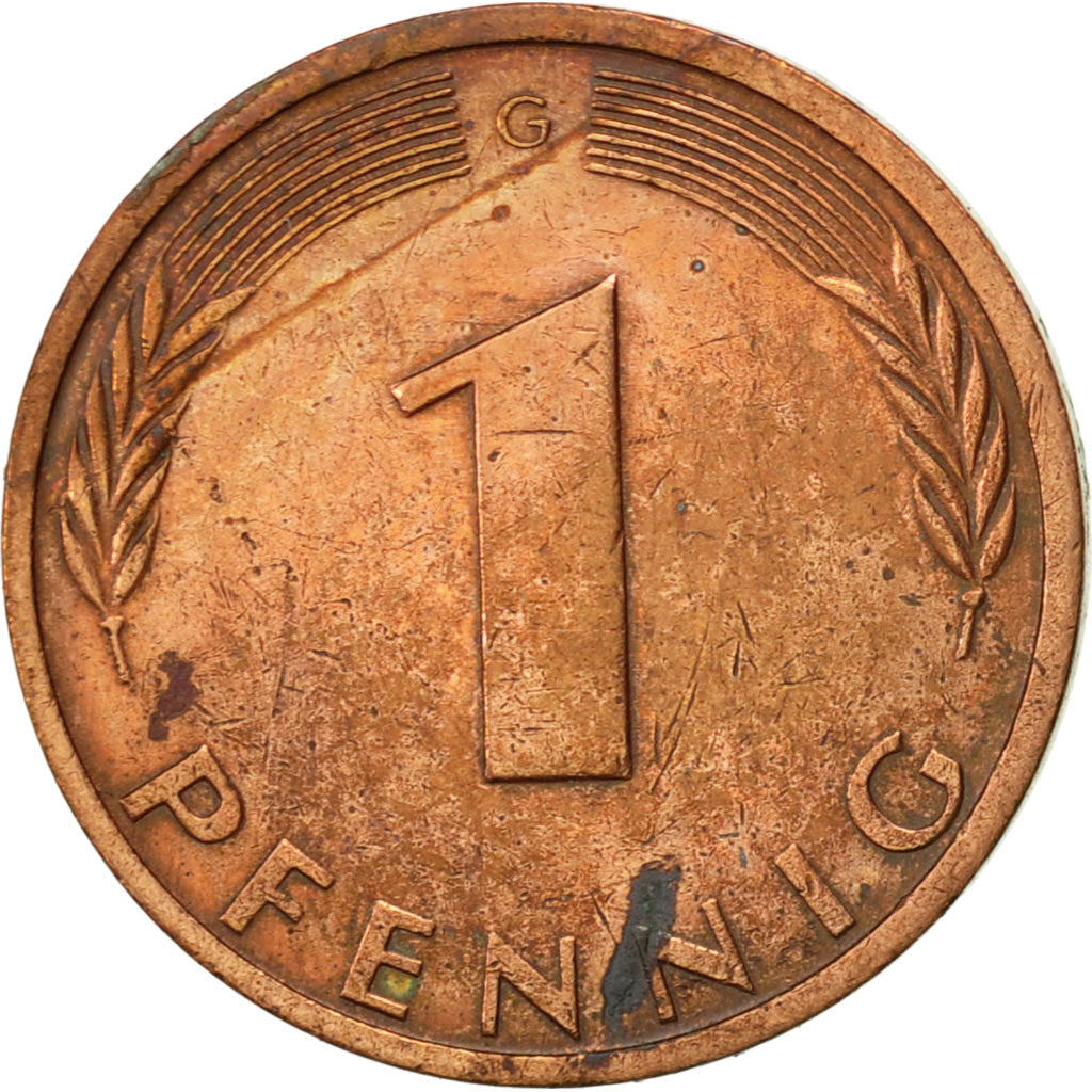 Munten, Federale Duitse Republiek, Pfennig, 1976, Karlsruhe, ZF, Copper Plated