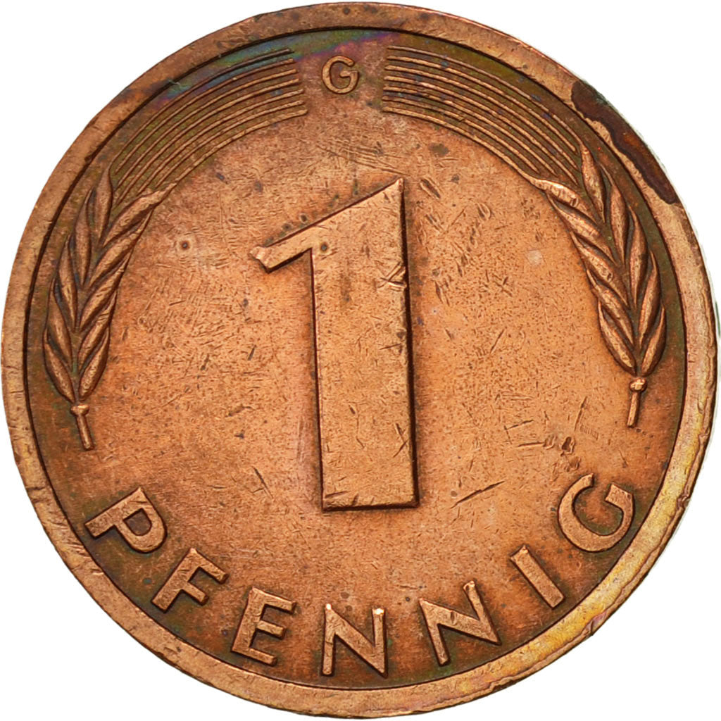 Munten, Federale Duitse Republiek, Pfennig, 1983, Karlsruhe, ZF, Copper Plated