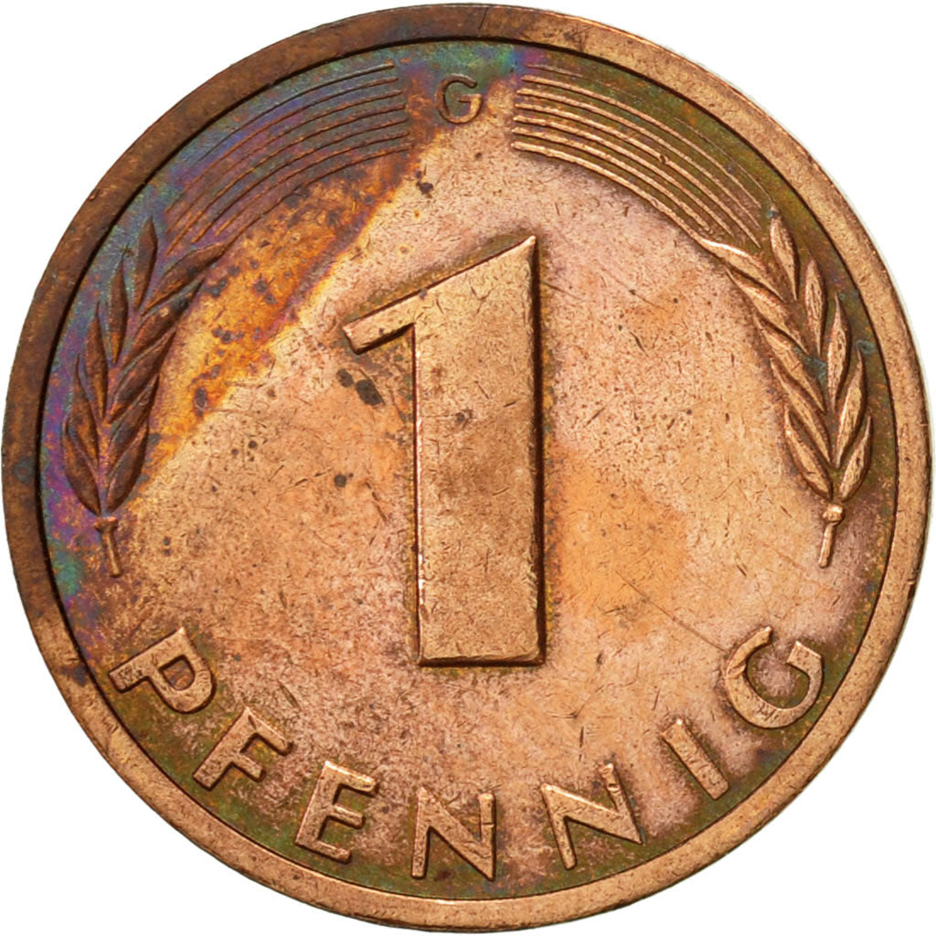 Munten, Federale Duitse Republiek, Pfennig, 1984, Karlsruhe, ZF, Copper Plated