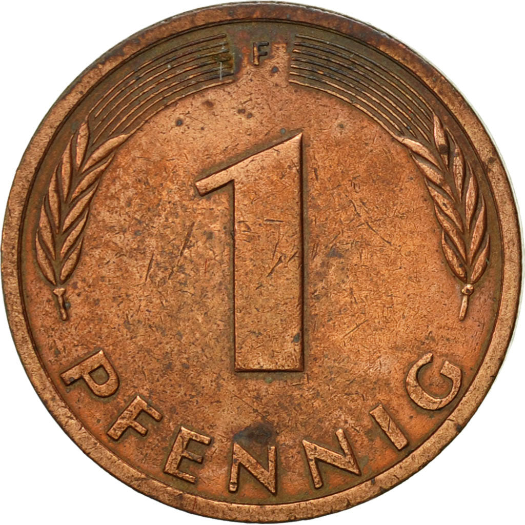 Moneta, Niemcy - RFN, Pfennig, 1987, Stuttgart, EF(40-45), Miedź platerowana
