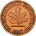 Coin, GERMANY - FEDERAL REPUBLIC, Pfennig, 1987, Karlsruhe, EF(40-45), Copper