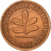 Coin, GERMANY - FEDERAL REPUBLIC, Pfennig, 1987, Hambourg, EF(40-45), Copper