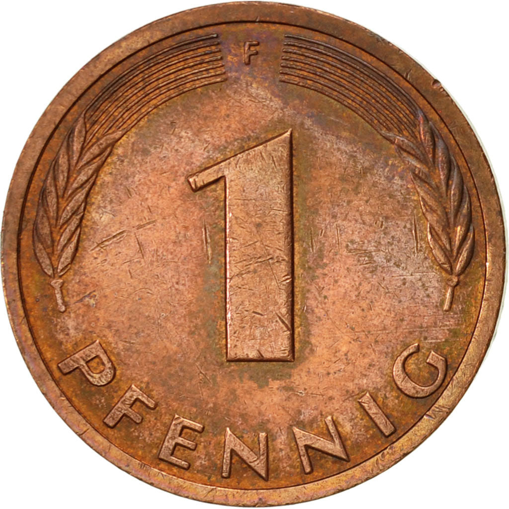 Munten, Federale Duitse Republiek, Pfennig, 1990, Stuttgart, ZF, Copper Plated