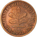 Moneta, GERMANIA - REPUBBLICA FEDERALE, Pfennig, 1991, Karlsruhe, BB, Acciaio