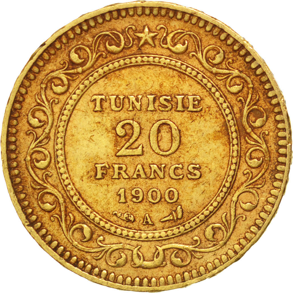 Tunisie, Protectorat français, 20 Francs or 1900 A, KM 227