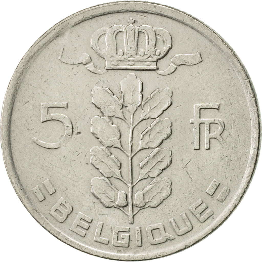 Coin, Belgium, 5 Francs, 5 Frank, 1976, EF(40-45), Copper-nickel, KM:134.1