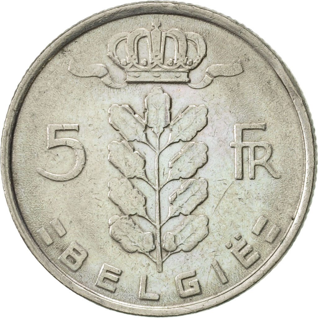 Moneta, Belgio, 5 Francs, 5 Frank, 1976, BB, Rame-nichel, KM:135.1
