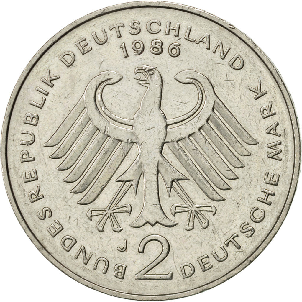 Monnaie, République fédérale allemande, 2 Mark, 1986, Hambourg, TTB+