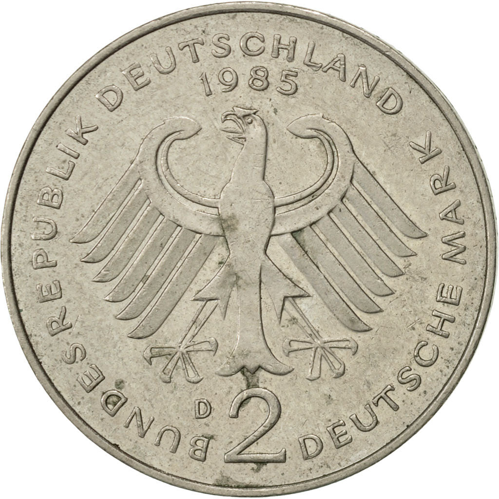 Coin, GERMANY - FEDERAL REPUBLIC, 2 Mark, 1985, Munich, AU(50-53), Copper-Nickel