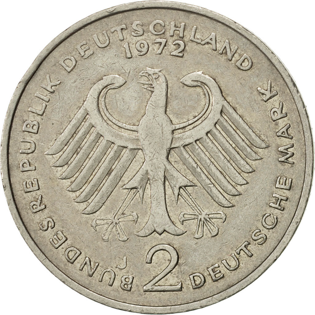 Coin, GERMANY - FEDERAL REPUBLIC, 2 Mark, 1972, Hambourg, AU(55-58)