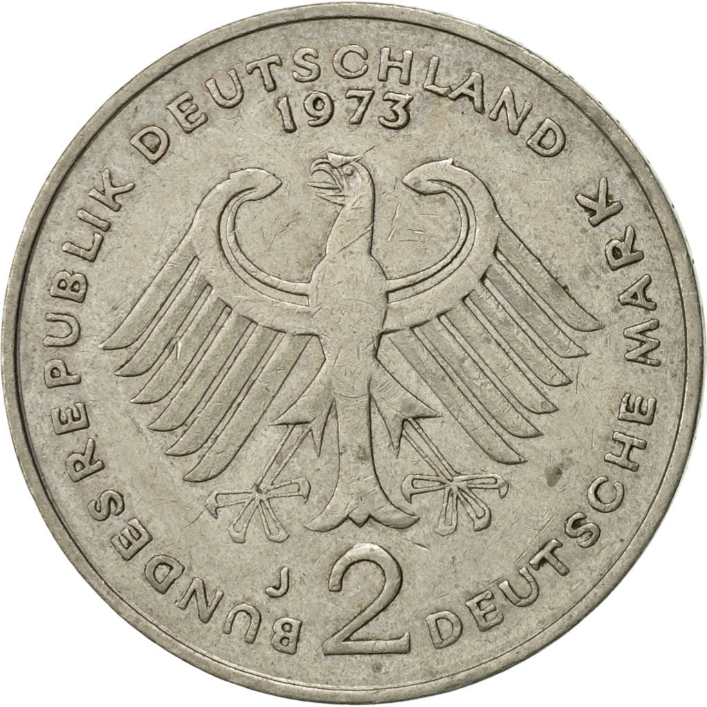 Munten, Federale Duitse Republiek, 2 Mark, 1973, Hambourg, ZF+, Copper-Nickel