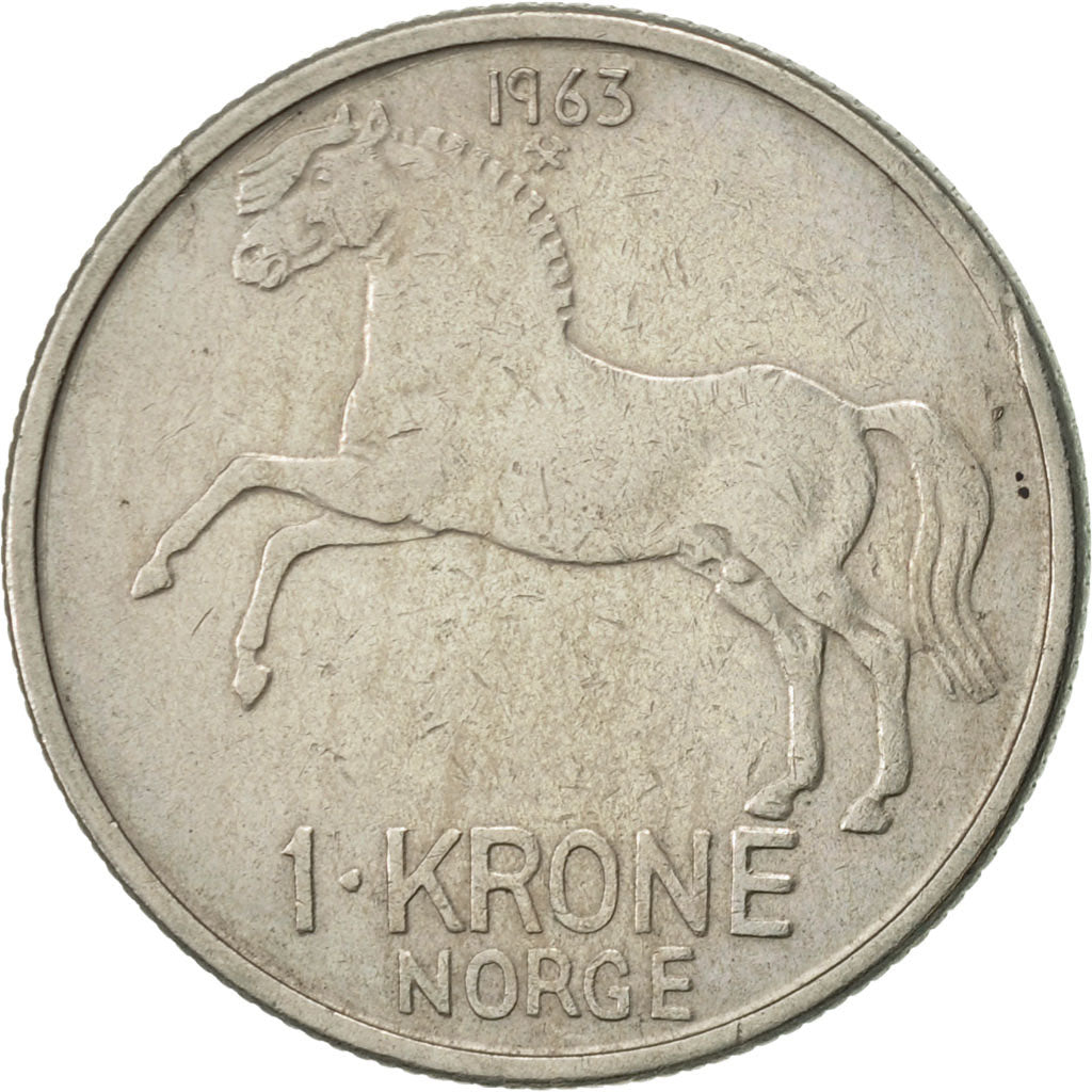 Monnaie, Norvège, Olav V, Krone, 1963, TTB, Copper-nickel, KM:409