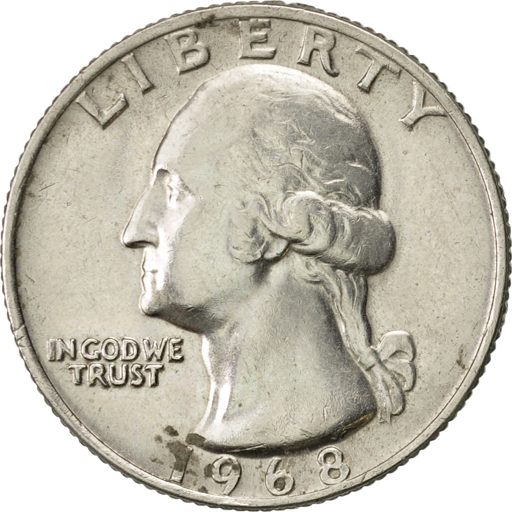 Coin, United States, Washington Quarter, Quarter, 1968, U.S. Mint, Philadelphia